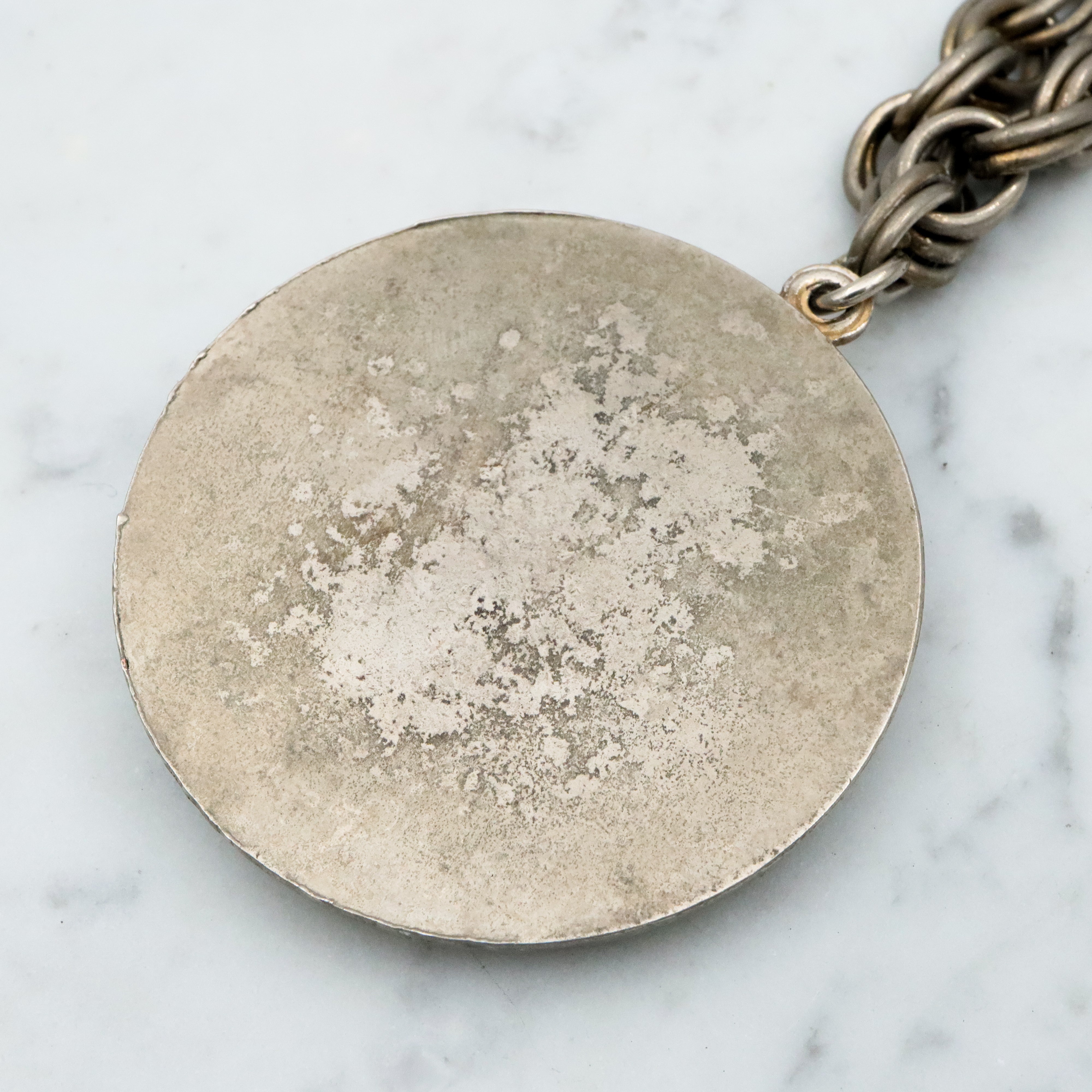 Vintage French Marianne medallion pendant necklace